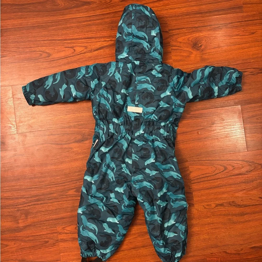 Blue Otter print Hooded Snowsuit - Picture 2 of 9
